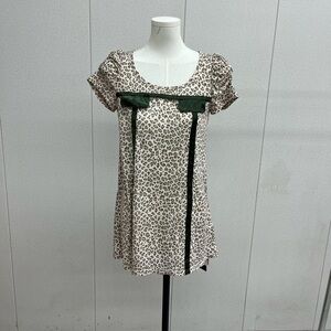 Leopard Print Mini babydoll Dress